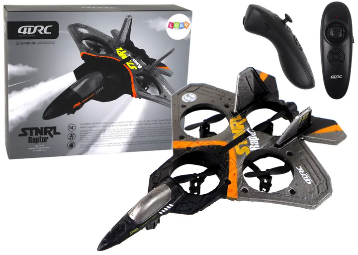 Samolot zdalnie sterowany Lean Toys STNRL Raptor Srebrny (16357) (5905679078907) - obraz 2