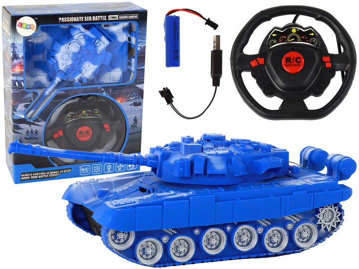 Czołg zdalnie sterowany Lean Toys 1:18 27 MHz Niebieski (17277) (5905991001003) - obraz 2