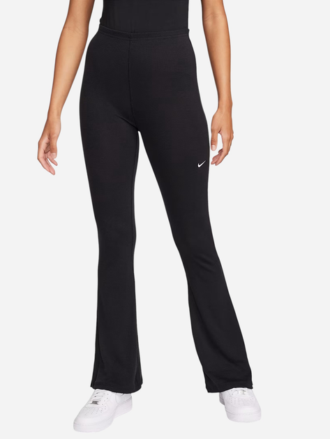 Спортивні штани жіночі Nike W Nsw Nk Chll Knt Mrib Mr Flr FQ2113-010 XS Чорні (196974878353) - зображення 1