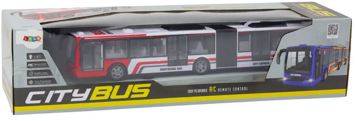Autobus miejski zdalnie sterowany Lean Toys Czerwono-biały (17626) (5905991004752) - obraz 1