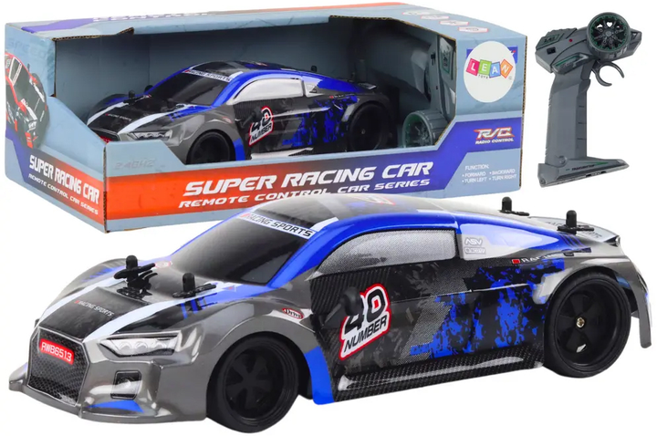 Auto zdalnie sterowane Lean Toys Extreme Racing Car 1:18 Czarno-niebieskie (18588) (5905991017196) - obraz 2