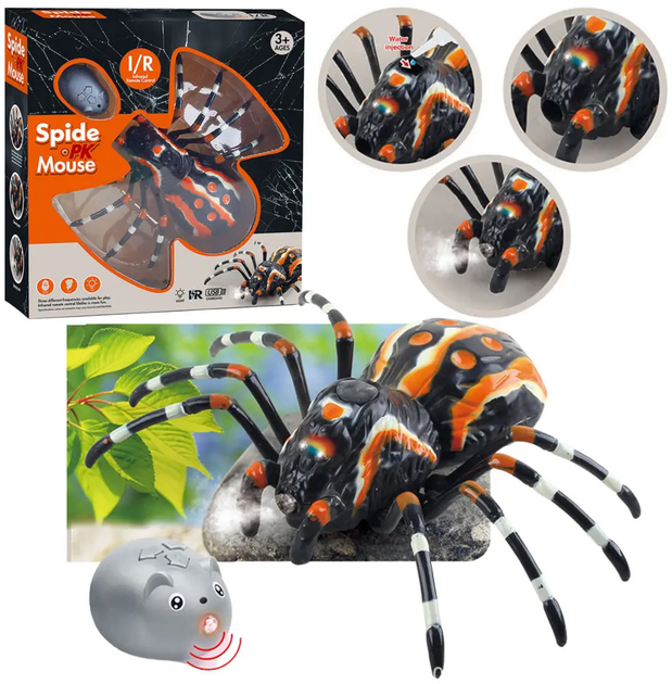 Pająk tarantula zdalnie sterowany Lean Toys Czarny (20524) (5905991028109) - obraz 2