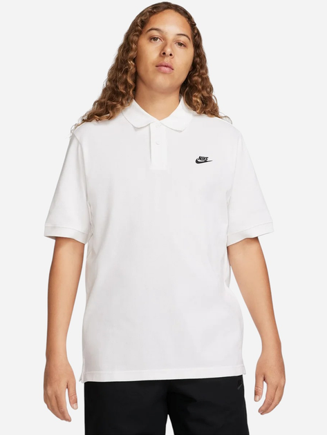 Поло довге чоловіче Nike M Nk Club Ss Polo Pique FN3894-100 XL Біле (196974875017) - зображення 1