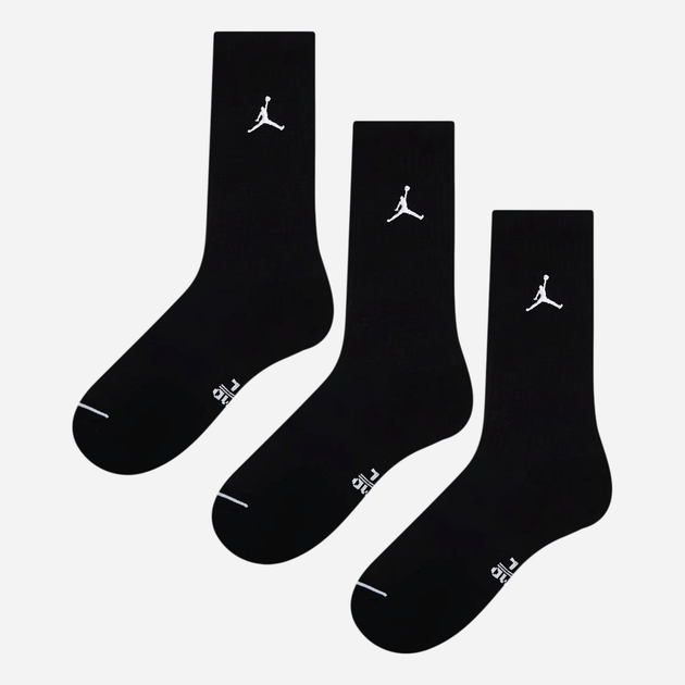 Набір чоловічих шкарпеток високих Nike U J Ed Cush Poly Crew 3Pr 144 DX9632-010 S 3 пари Чорний (196152693822) - зображення 1