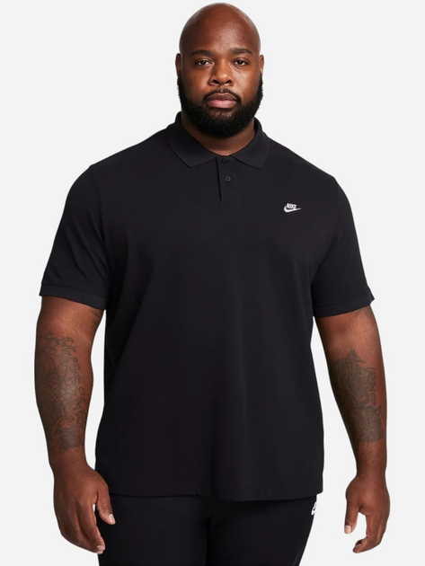 Поло довге чоловіче Nike M Nk Club Ss Polo Pique FN3894-010 L Чорне (196974841364) - зображення 1