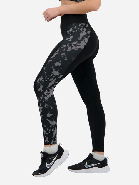 Спортивні легінси для фітнесу високі жіночі Nike W Nk One Df Hr 7/8 Tight Aop HJ1103-010 L Чорні (197602877205) - зображення 3