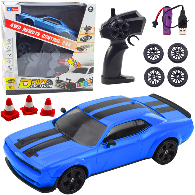 Auto zdalnie sterowane Lean Toys Drift Return 4WD Niebieskie (22684) (5905991050339) - obraz 2