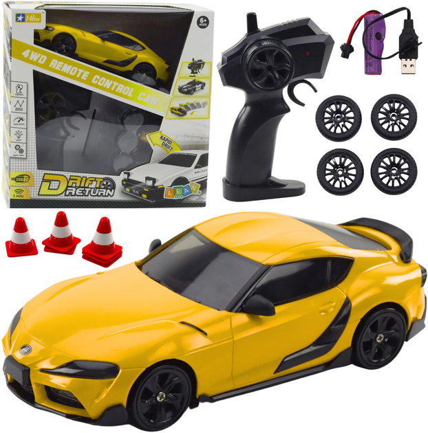 Auto zdalnie sterowane Lean Toys Drift Return 4WD Żółte (22686) (5905991050353) - obraz 2