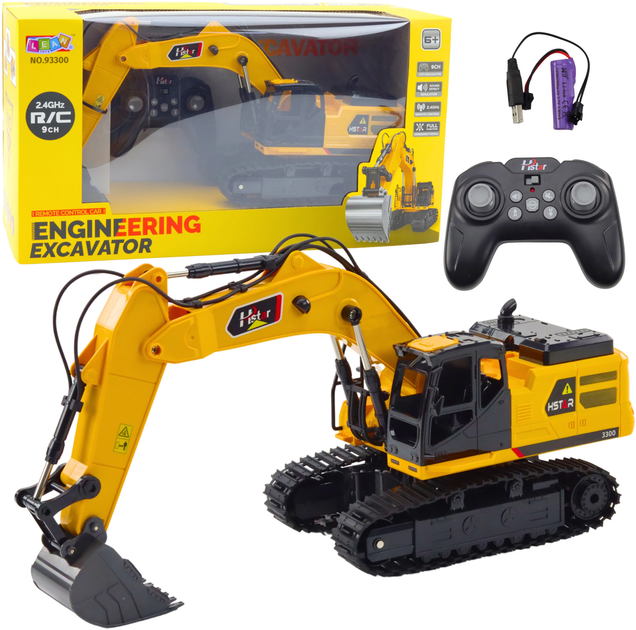 Koparka gąsienicowa zdalnie sterowana Lean Toys ze dźwiękiem 9CH 2.4G (22693) (5905991050421) - obraz 2