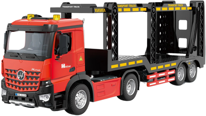 Ciężarówka zdalnie sterowana Lean Toys z przyczepą 2.4G 6CH Czerwona (22709) (5905991050582) - obraz 3