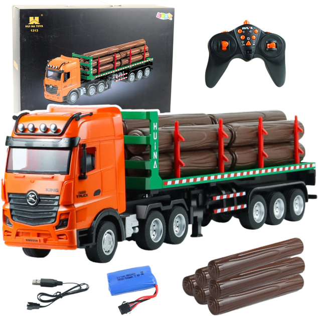 Ciężarówka zdalnie sterowana Huina Toys 1:18 Transporter drewna (22736) (5905991050858) - obraz 2