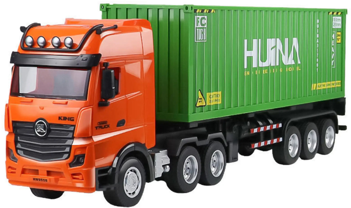 Ciężarówka zdalnie sterowana Huina Toys z przyczepą 1:18 Zielona (22738) (5905991050872) - obraz 3