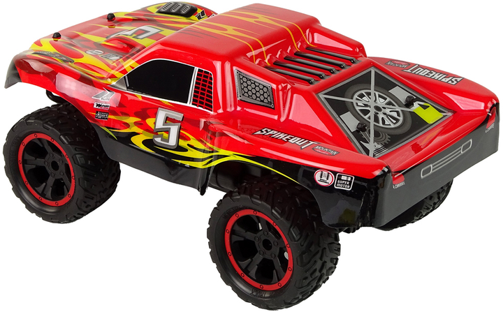 Auto zdalnie sterowane Lean Toys Truck Monster 1:12 Czerwone (15391) (5905515357685) - obraz 4