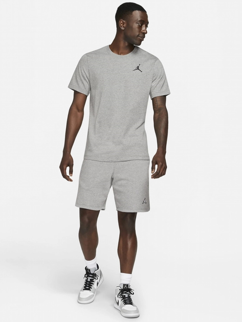 Футболка бавовняна довга чоловіча Nike M J Jumpman Emb SS Crew DC7485-091 M Сіра (195238739256) - зображення 3