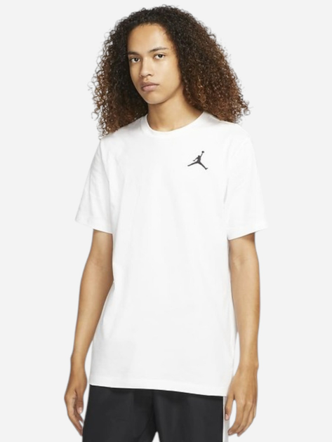 Футболка бавовняна довга чоловіча Nike M J Jumpman Emb SS Crew DC7485-100 XXL Біла (195238739355) - зображення 1