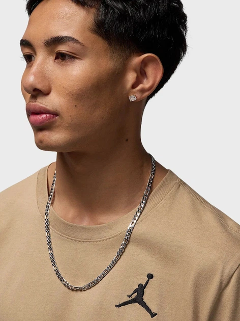 Футболка бавовняна довга чоловіча Nike M J Jumpman Emb SS Crew DC7485-257 M Бежева (197602817089) - зображення 4