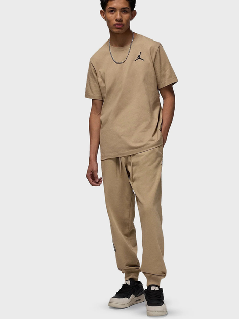 Футболка бавовняна довга чоловіча Nike M J Jumpman Emb SS Crew DC7485-257 XL Бежева (197602826296) - зображення 3