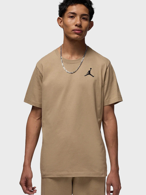 Футболка бавовняна довга чоловіча Nike M J Jumpman Emb SS Crew DC7485-257 XXL Бежева (197602805284) - зображення 1