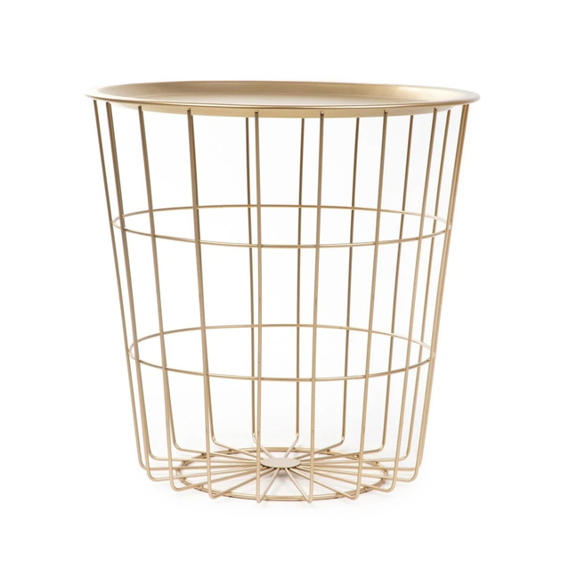 Журнальний столик HOMLA SCANDI 40 x 40 x 40 см золотий із золотим верхом (5904183868684) - зображення 2