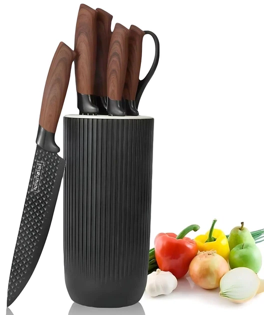 Набір кухонних ножів Royalty Line RL-DC07B Black - зображення 1