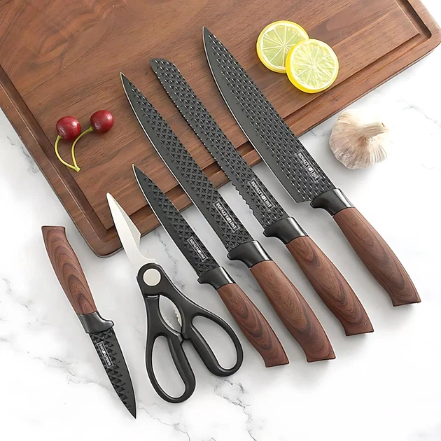 Набір кухонних ножів Royalty Line RL-DC07B Black - зображення 3