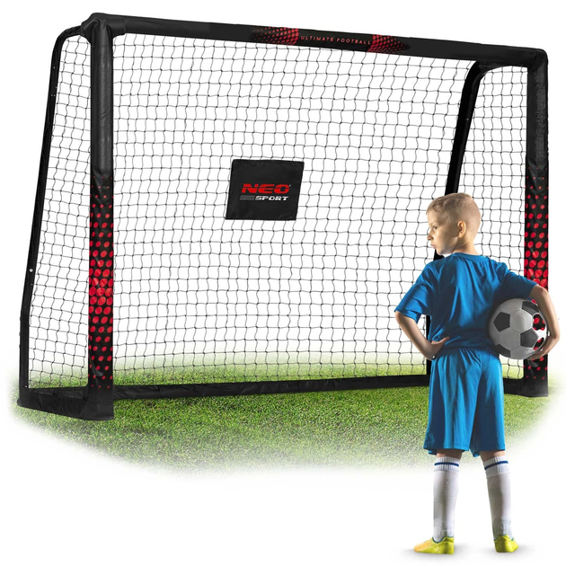 Футбольні ворота Neo Sport 180 x 120 x 60 см чорно - червоні NS-463 (5903890617714) - зображення 6