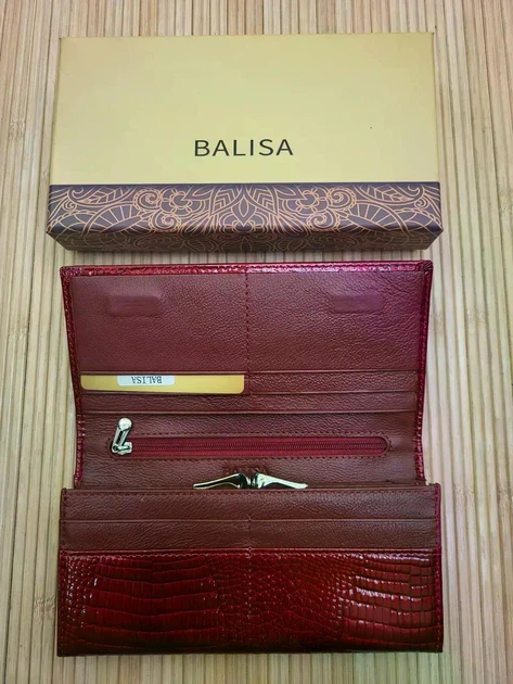 Лаковий жіночий шкіряний гаманець BALISA червоний G 1-826 - Фото 4 Лаковий жіночий шкіряний гаманець BALISA червоний G 1-826 - зображення 4
