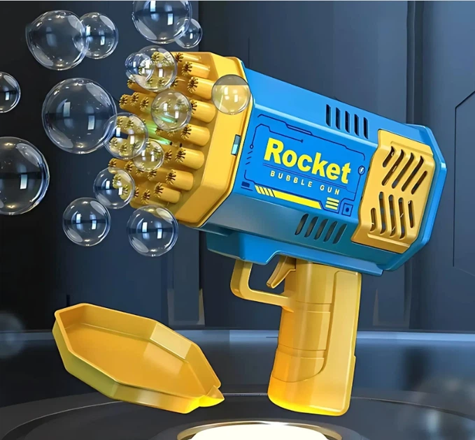 Акумуляторний Пістолет мильних бульбашок Rocket блакитний - изображение 4
