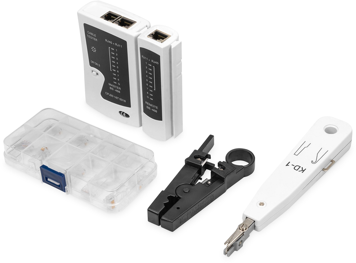 Набор сетевика для обжимки, тестирования и монтажа витой пары Digitus Network Tool Set Plus DN-94027 в чехле - изображение 8