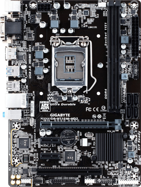 Материнская плата Gigabyte GA-H110M-HD2 (s1151, Intel H110, PCI-Ex16 ...