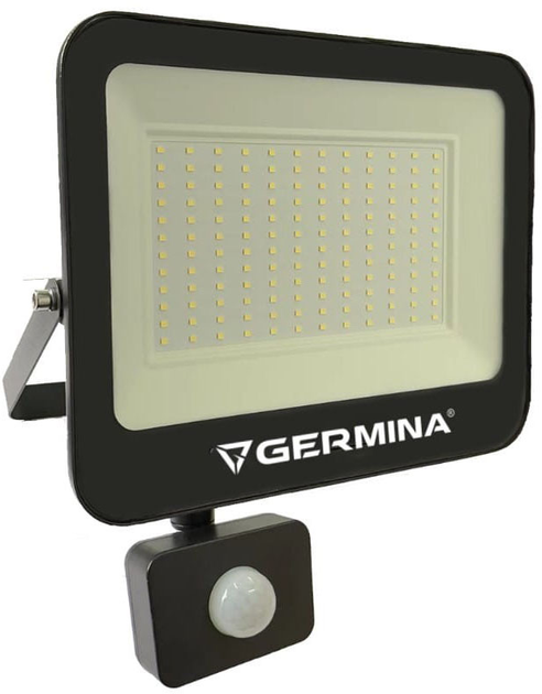 Світлодіодний прожектор Germina GW-0106 з датчиком руху 100 Вт 10000 лм 6400 К IP65 Hera - зображення 1