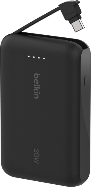 Powerbank Belkin BoostCharge 10000 mAh 20W Built-In USB-C Cable PD Black (BPB021HQBK) - obraz 2