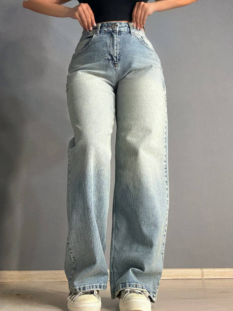 Джинсы женские I8 51777 широкие скейтер baggy с потертостями