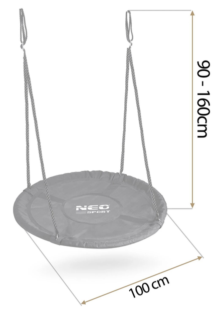 Huśtawka Neo-Sport Bocianie gniazdo NS-103 100 cm Czarna (5903890627126) - obraz 3