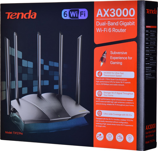 Router Tenda TX12 Pro AX3000 MESH Wi-Fi 6 Router (TX12 PRO) - obraz 12