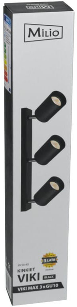 Lampa sufitowa Berge MC0340 3 x GU10 Black (5903657322288) - obraz 9