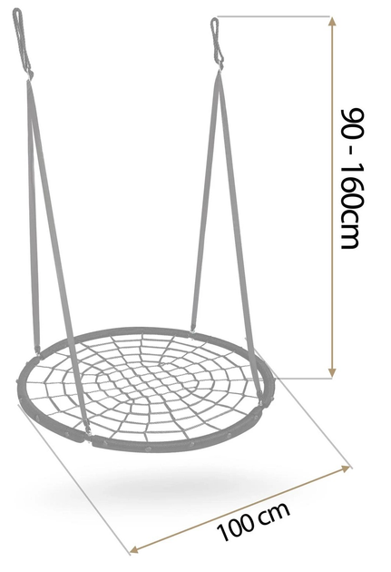 Huśtawka Neo-Sport Bocianie gniazdo NS-104 100 cm Czarna (5903890627188) - obraz 4