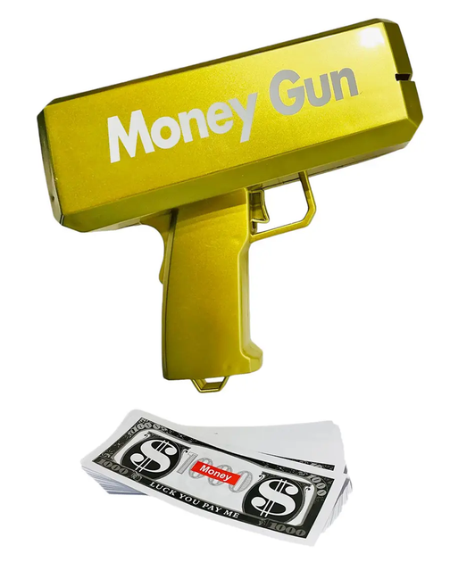 Денежный пистолет Money Gun игрушечный пистолет для метания денег Золотой - изображение 2