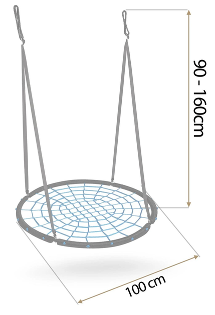 Huśtawka Neo-Sport Bocianie gniazdo NS-104 100 cm Niebieska (5903890627195) - obraz 4