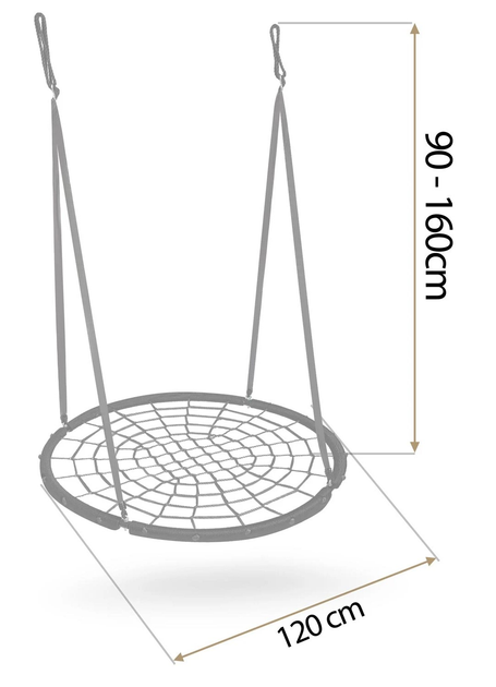 Huśtawka Neo-Sport Bocianie gniazdo NS-104 120 cm Czarna (5903890627201) - obraz 4