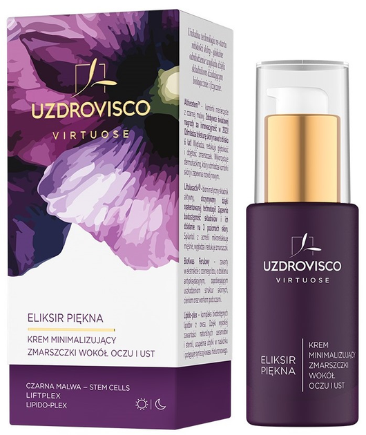 Krem wokół oczu i ust Uzdrovisco Virtuose Eliksir Piękna minimalizujący zmarszczki 30 ml (5904917481547 / 5904917482766) - obraz 1