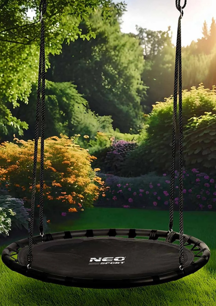 Садова гойдалка Neo-Sport Лелече гніздо Swingo 110 см Чорна (5903890627089) - зображення 11