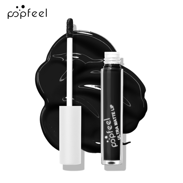Губная помада POPFEEL №8 черная Ultra matte lips водостойкая матовая - изображение 3