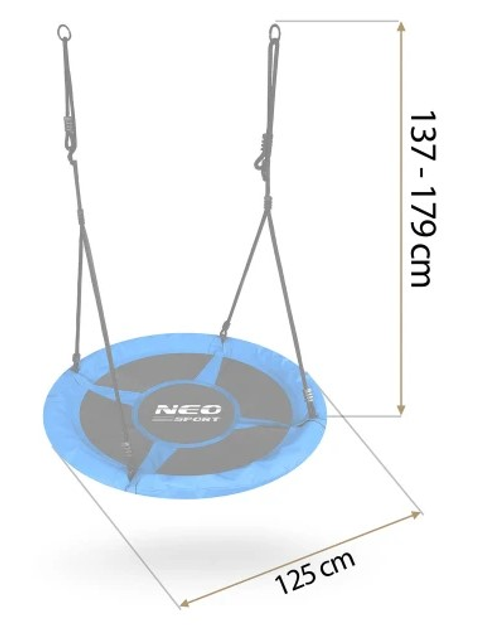 Huśtawka Neo-Sport Bocianie gniazdo Swingo 125 cm Niebieska (5903890625368) - obraz 4