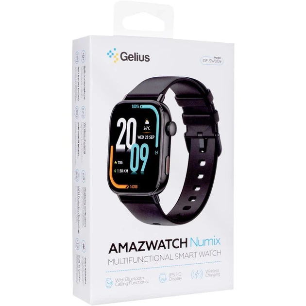 Смарт-годинник Gelius GP-SW009 Amazwatch Numix Black - Фото 6 Смарт-годинник Gelius GP-SW009 Amazwatch Numix Black - изображение 6