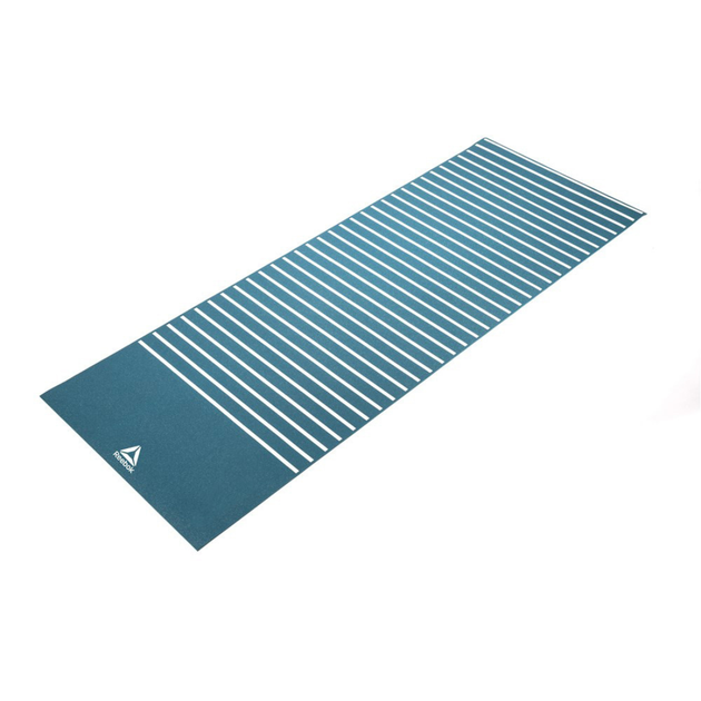 Коврик двосторонній для йоги та фітнесу Reebok Double Sided Yoga Mat 173×61×0,4 см Синьо-білий - Фото 4 Коврик двосторонній для йоги та фітнесу Reebok Double Sided Yoga Mat 173×61×0,4 см Синьо-білий - зображення 4