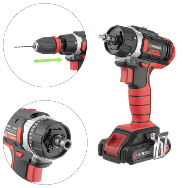 Шуруповерт акумуляторний Intertool 18 В Storm (WT-0317) - Фото 2 Шуруповерт акумуляторний Intertool 18 В Storm (WT-0317) - зображення 2