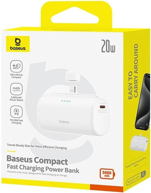 УМБ Baseus Compact IP 5000mAh 20W White (P10068307213-00) - зображення 6