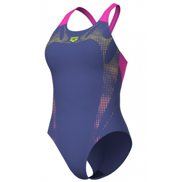 Женский купальник Arena SPIDER WEB SWIMSUIT V BACK синий размер 38 (007988-890) - изображение 5