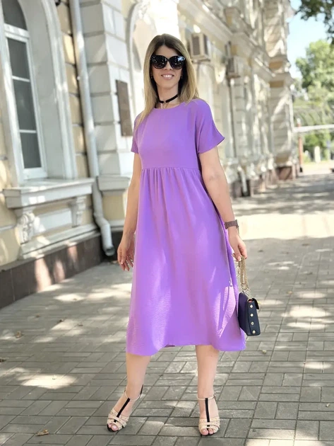 Літня сукня міді з креп-жатки 46-48. - зображення 3